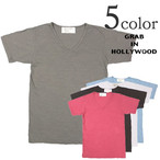 GRAB IN HOLLYWOOD zCg TVc Y OuCnEbh XuRbg VlbN  sVc SLAB COTTON V NECK S TEE