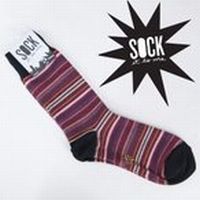 V Sock It To Me \bNCbg gD[~[ Y N[\bNX C Mens Crew Socks BK&RD Thin Stripe XgCv ubN^bh